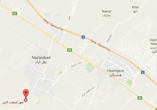 مهرصنعت البرز در نقشه گوگل