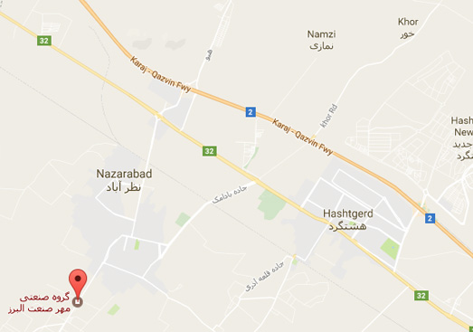 مهرصنعت البرز در نقشه گوگل